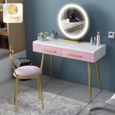 China Wholesale new custom deign white finnish factory manufacturer dressing tables rose pine bedroom dressing tables and wooden chair set for sale