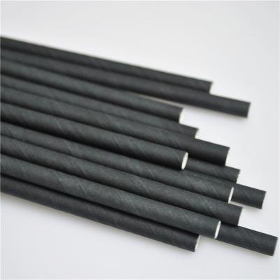 China Disposable Eco-Friendly & Decorative Wholesale Disposable Black Paper Straws Thickened Biodegradable Drinking Paper Straws for sale