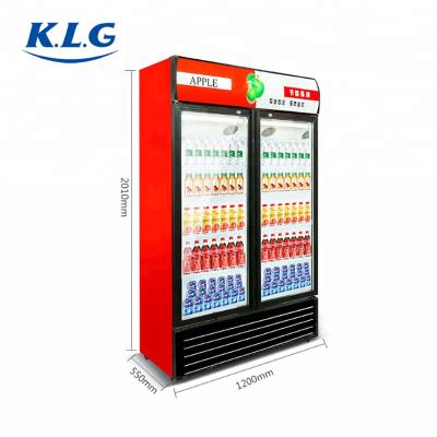 China Single-temperature Double Door 1.2meters Display Showcase Supermarket Cooler for sale