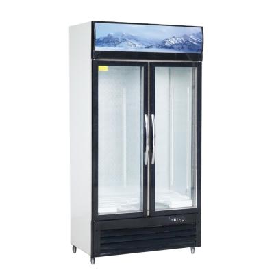 China Single-temperature LC/S 1000HK Used Drug Glass Refrigerator Cake Commercial Glass Double Door Drinks Display Cooler for sale