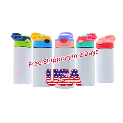 China Free Viable US Shipping Six Colors 12 Ounce Mixed BPA Free Sublimation Insulated Stainless Steel Cute Kids Water Bottle Blank Tumbler for sale