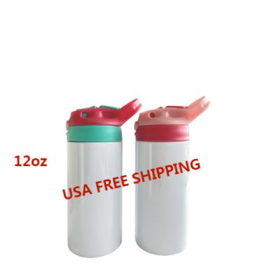 China US Free Shipping Sustainable Mixed 12 Ounce Sublimation Insulated Cute Stainless Steel Kids Water Bottle Blank Tumbler for sale