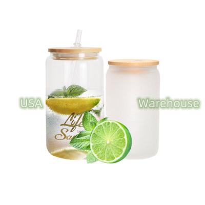 China Wholesale Frosted Viable Tumbler Gradient Sublimation White Drinking Water Glass Borosilicate Glass Mug for sale