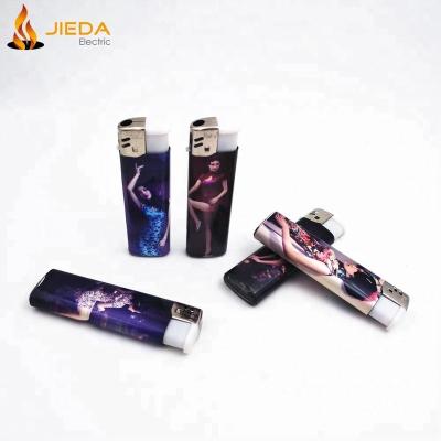 China CLASSIC Cheap Cigarette Lighter , Plastic Paper Wrap Disposable Electronic Lighter for sale