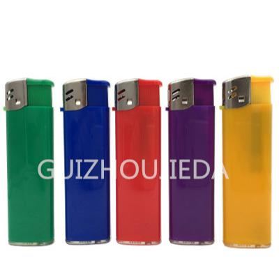 China Good Quality Lighter 5 Color Handheld Disposable Lighter Electric Cigarette Lighter Clear Plastic Wholesale Refillable Electric Cigarette Lighter for sale