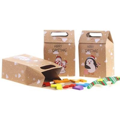 China Recyclable Lunch Bag Paper Bag Package Cookie Candy Gift Packaging Food Bag Christmas With Handle for sale