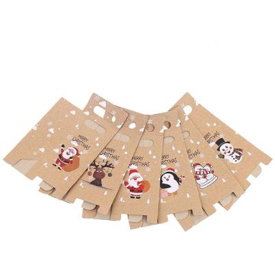 China Environmentally Friendly Paper Bags Recyclable Food Packaging Bag Cookie Candy Gift Lunch Bag Christmas Party Wrapping Paper With Handle for sale