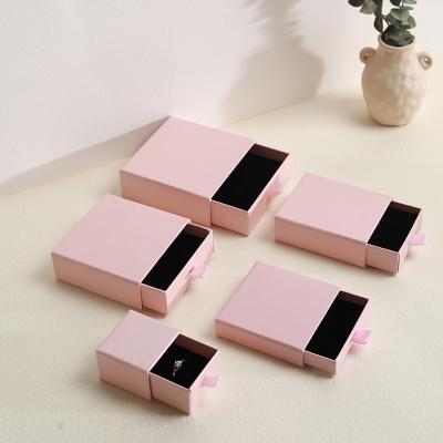 China Eco-friendly Exquisite Drawer Paper Box Hot Stamping Logo Present Document Box For Jewelry for sale