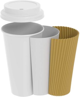 China Disposable Triple Wall Paper Cups With Lids 8 Ounce Coffee Cup Ripple Paper 8oz Paper Cup With Lid Ice Cream for sale