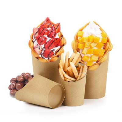 China Safe and Reliable Disposable French Fries Chips Egg Blast Logo Coutom Paper Cup Disposable Paper Cup Ice Cream Paper Cup for sale