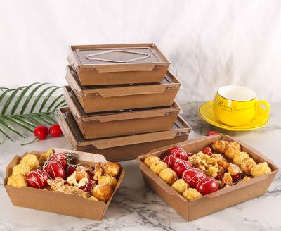 China Recyclable Portable Removal The Meal Box Dispoable Food Packaging Lunch Food Containers Paper Paper Box for sale