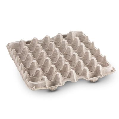 China Eco-friendly Grids Pulp Fiber Egg Flats Egg Storage Box Container Paper Pulp Egg Carrier Packing Box for sale