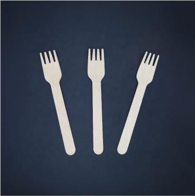 China Factory Disposable Custom Takeaway Wood Forks Forks Compostable Disposable Wood Forks Cutlery Set for sale