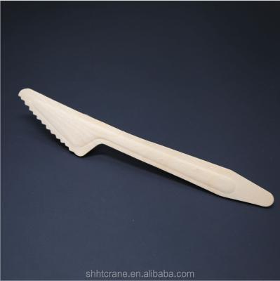 China Disposable Natural Biodegradable Bulk Wooden Knife Cutlery Eco Friendly Wooden Knives for sale