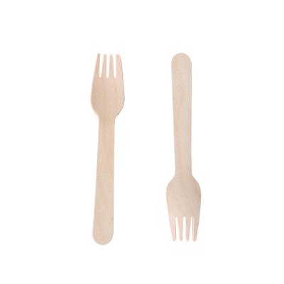 China Disposable Wooden Disposable Biodegradable Takeaway Supplies Disposable Salad Forks Customized Printing Wooden Fork for sale