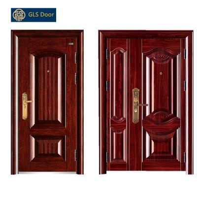 China Modern security one steel door and half door china door iron leaf steel door design with best price for sale