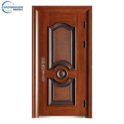 China Swing security door metal gate single steel front entry door for residential with sidelites for sale