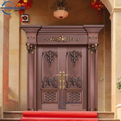 China Popular Luxury Villa Door Double Open Security Copper Sliding Door for sale