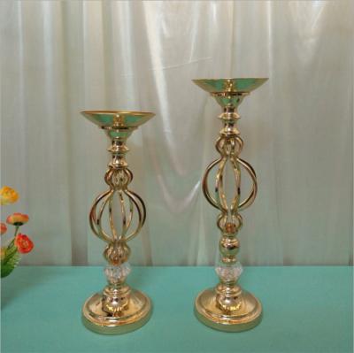 China High End New Gold Weddings Hotel Decoration Table Set Wedding Table Set Wedding Crystal Candlestick Road Lead Flower T Station Decoration Props for sale