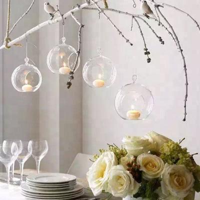 China European Style Glass Candlestick Party DIY Open Hanging Glass Ball Hanging Wedding Props Furniture Accessories for sale