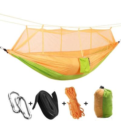 China Outdoor furniture length 280*150CM with mosquito net hammock parachute fabric super lightweight wild camping tent aerial swing for sale