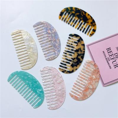 China Classic Good Quality Wide Tooth Acetate Hair Comb Fashion New Arrival Marble Leopard Pattern Barber Comb Wide Hairstyle for sale