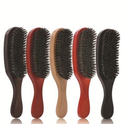 China Curly Boar Bristle Hair Brush Classic Wave Brush, Wooden Hairdressing Comb Beard Comb, Large Curved Comb for sale