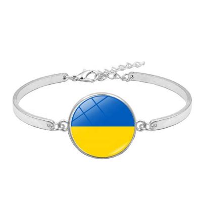 China CLASSIC Pray For Ukraine Hot Selling Ukrainian Flag Bracelet 2022 Alloy Bracelet Cuff Bangles for sale