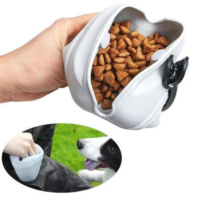 China Portable Stored Silicone Snack Bag Feeding Dogs Treat Pouch Size Pack Pet Training Bag Pouch for sale