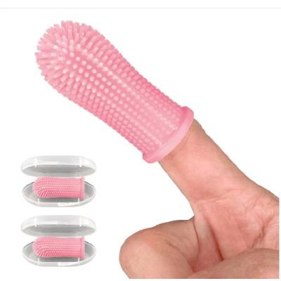 China 360degree Sustainable Pet Teeth Cleaning Tool Food Grade Silicone Pet Dog Cat Dental Care Finger Toothbrush Soft Teddy Dog Brush for sale