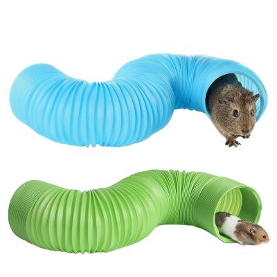 China Viable Plastic Folding Tunnel Tube Hamster Hiding Play Training Fun For Small Animal Ferrets Minimize Rabbits Guinea Pigs Indoor Toy for sale