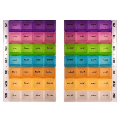 China Keep Pills Plastic Wholesale CompartmentsOrganizer Pill Box Weekly Deal 28 Pill Box for sale