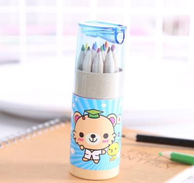 China 12pc color drawing pencil with tub and paper sharpener with best price for sale