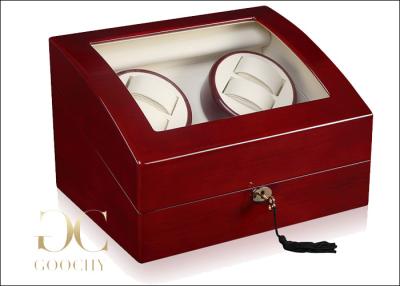 China Ruby Wood Battery Powered Watch Winder Cherry Red For Gifts Box for sale