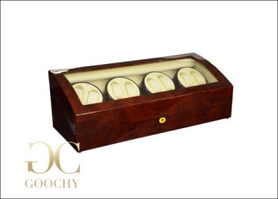 China Custom Ebony Wooden Quad Watch Winder Box For Automatic Watches for sale