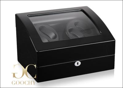 China Ebonywood Dual Watch Winder Box / Winding Automatic Watch Black for sale