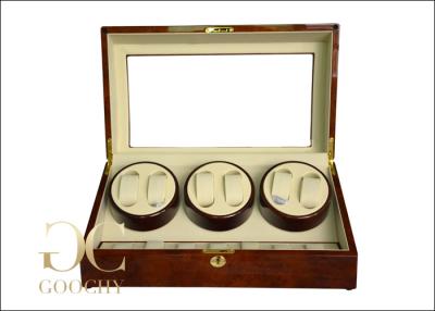 China OEM Tempering Glass Triple Watch Winder Box For Automatic Watches for sale