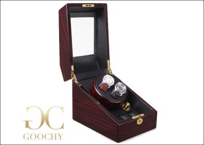 China Ebony Watch Winder Battery Powered , Watch Winder And Storage Box With Lock for sale