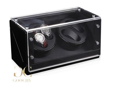 China Black Battery Powered Watch Winder / Rotary Watch Winder Box for sale