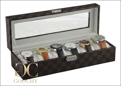 China Louis Vuitton Damier Graphite 6 Watch Winder Box , Leather Watch Storage 6 Slot Watch Box for sale