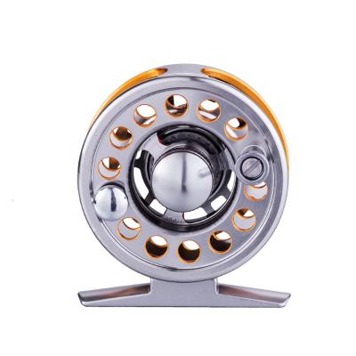 China Manufacturer CNC Aluminum Alloy Metal Body 2+1 Silver Ice Fishing Fly Fishing Straight Reel for sale