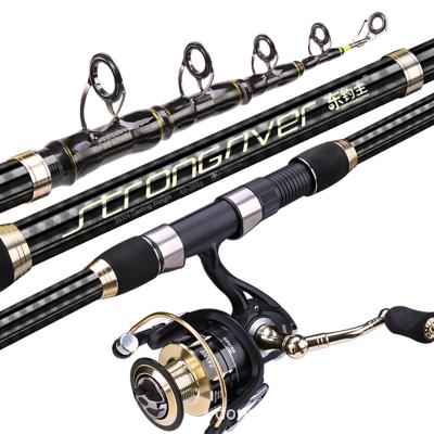 China Manufacturer Distance 2.1m-5.4m Carbon Casting Long Casting Eva Handle Carbon Telescopic Surf Fishing Rod for sale