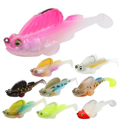 China Pvc Maker Paddle Pvc T Tail Soft Lure Weedless Swim Baits Jig Head Bass Lure for sale