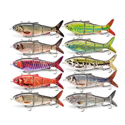 China LED Light Maker 130mm 42g Fishing Electric Automatic Lure 4 Section Robot Fishing Multi Joint for sale