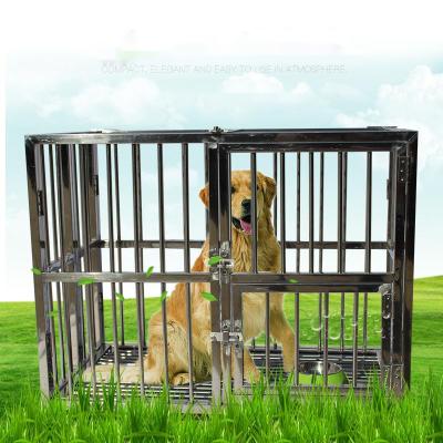 China Sustainable 48 Inch Stainless Steel Dog Houses Metal Display Cage for sale