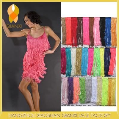 China Decorative Nylon Fringe in Fluorescent Colors for Dancewear and Costume for sale