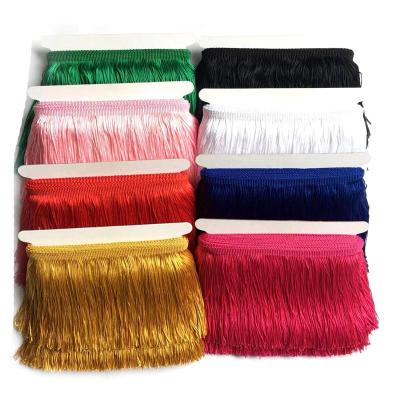 China Wholesale 4 INCH Polyester SINGLE STAND Chain Fringe Tassel Trim Curtain For Dress Decoration; RAYON FRINGE FOR DRESS for sale