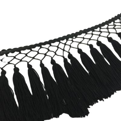 China 20CM Decorative Cheap Cotton Knot Tassel Fringe Trim For Garment Accessories for sale