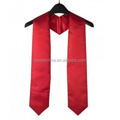 China Simple Plain Satin Graduation Stoles, Honor Stoles (Red) for sale