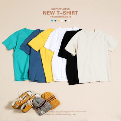 China 2022 High Quality 100% Classic Tops Male QUICK DRY New Summer Cotton T-shirt Men Basic Causal Solid White O-neck T-shirt for sale